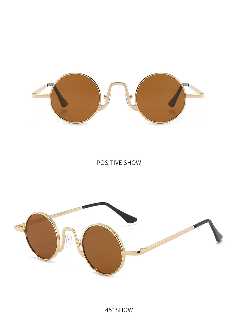 Unisex Prince Mirror Steampunk Retro Small Round Sunglasses Small Frame Sunglasses Glasses_autovado.com