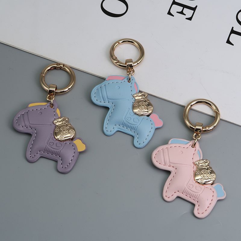 Immediately Get Rich Bracelet Keychain Leather Cartoon Pony Pendant Couple Bag Net Celebrity Car Keychain_autovado.com