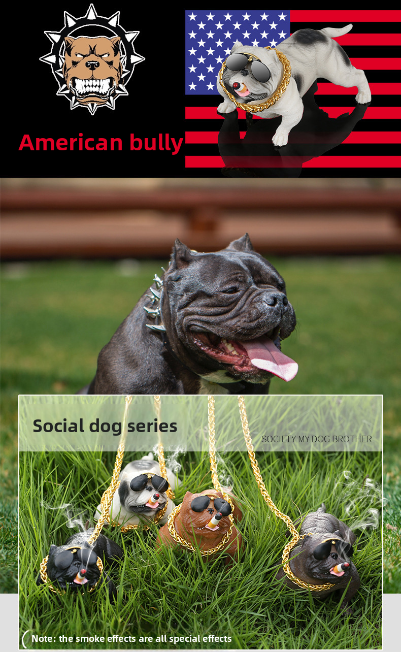 Bull Terrier Personality Creative Interior Sedan Dashboard Decoration High-end Car Accessories_autovado.com