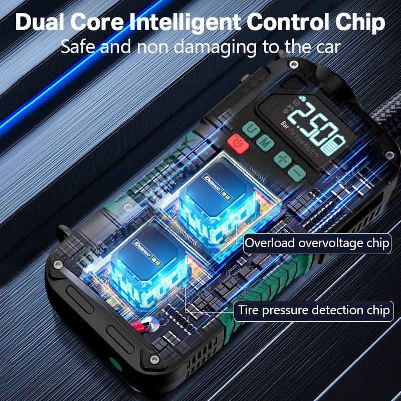 All In 1 Powerbank Train Jumper Jump Starter Power Bank Tire Inflator Rechargeable_autovado.com