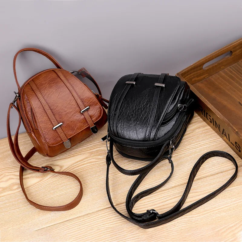 Multi-Functional Soft PU Leather Small Shoulder Bag For Women Vintage Fashion Crossbody Bag Female Purse Cell Phone Handbag_autovado.com