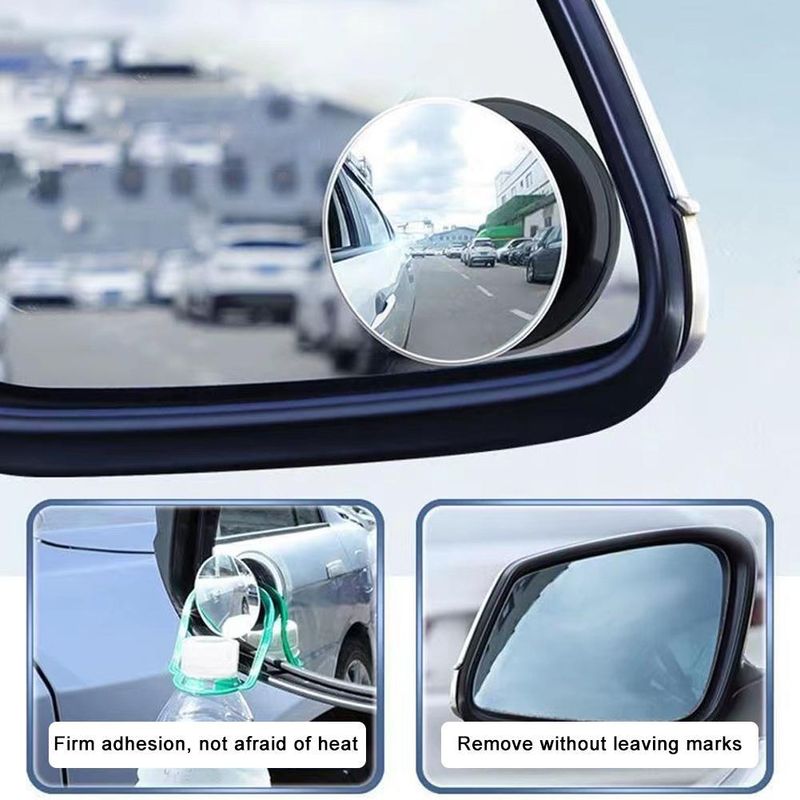 Car Rearview Small Circular Reverse Magic Device, Blind Spot, High-definition Waterproof Auxiliary Mirror, 360 Degree_autovado.com