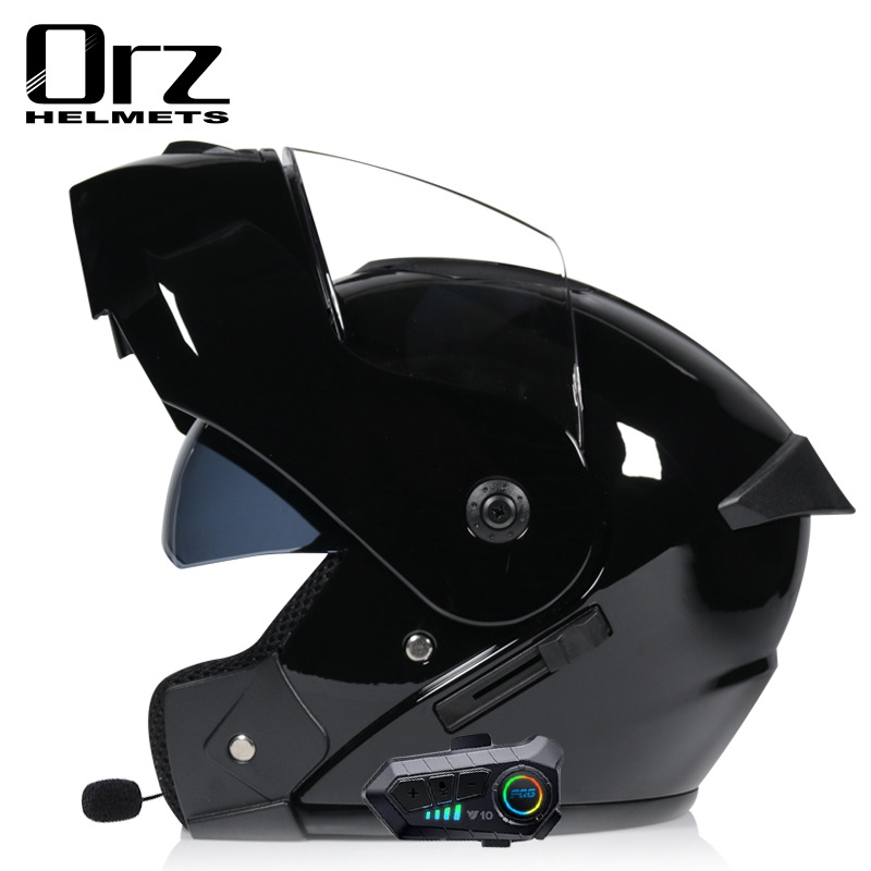Motorcycle Accessories & Parts Bluetooth Helmet Men's and Women's Flip Up Helmet Personality Cool Double Lens Summer Internet Celebrity Hat_autovado.com