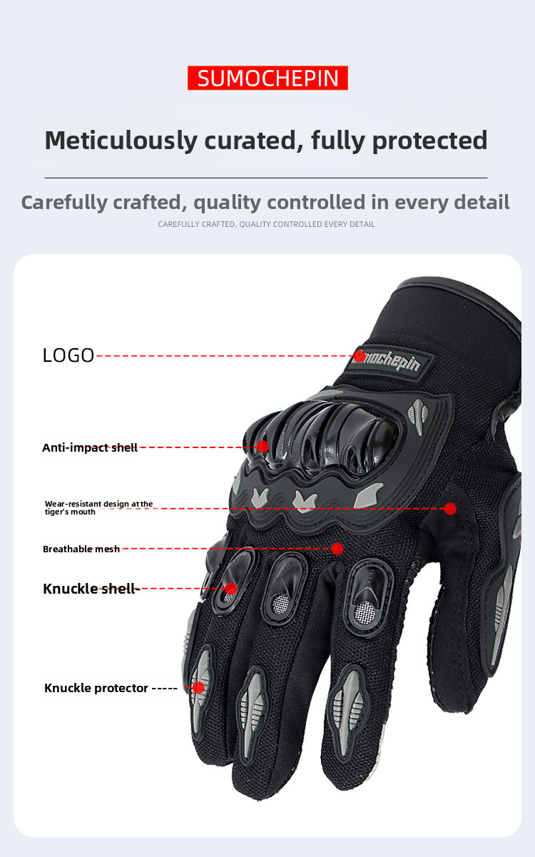 Motorcycle Riding Gloves For Men, Outdoor All-Season Motorbike Racing Gear, Off-Road Anti-Fall Winter Cold-Proof Summer_autovado.com