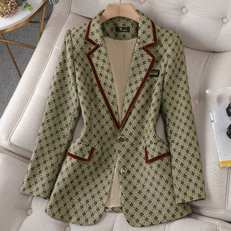Women's Clothing Socialite elegant style suit two-piece spring and autumn printed suit _autovado.com