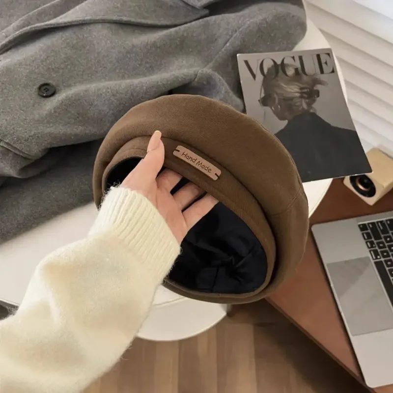 Hot Sale Classic Vintage Berets for Women Fashion Wool Felt Warmer Hat Cap Black Brown French Hats Autumn and Winter Outdoor Caps_autovado.com