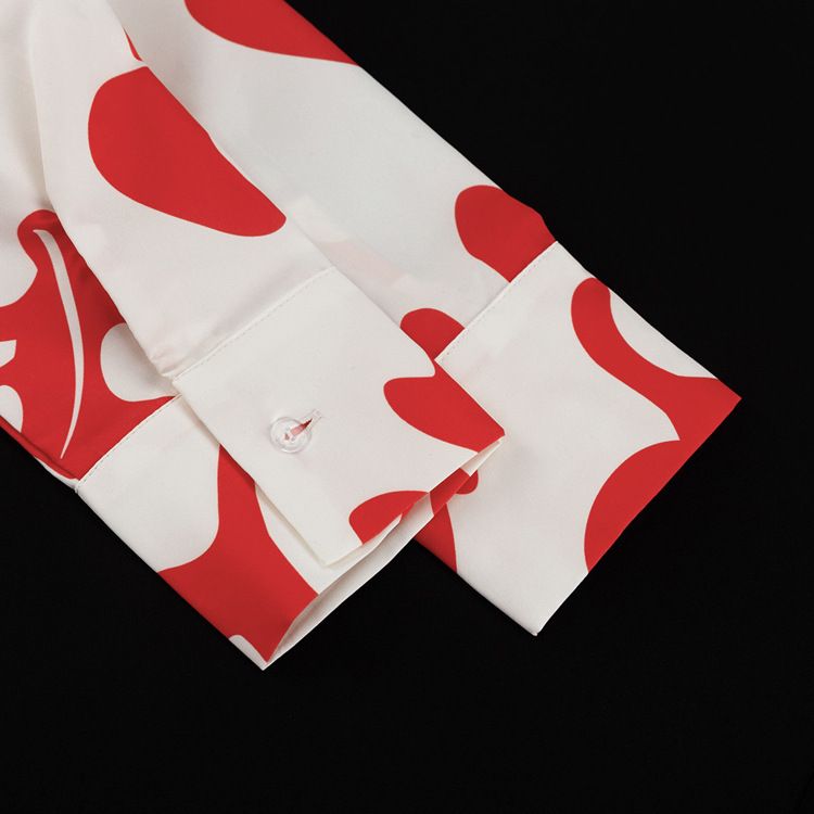 Women's Clothing summer printed short skirt lapel loose women's shirt casual suit_autovado.com