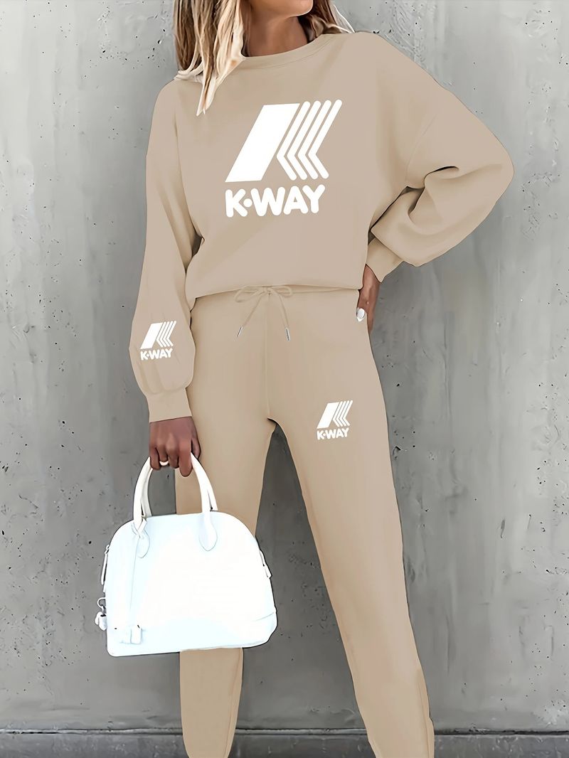 Women's Fashion Street Printed Sweatshirt Set_autovado.com