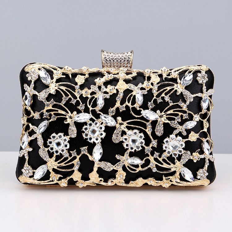 Popular diamond-encrusted dinner bag, European and American women's retro banquet bag, hand-held versatile dress evening bag_autovado.com