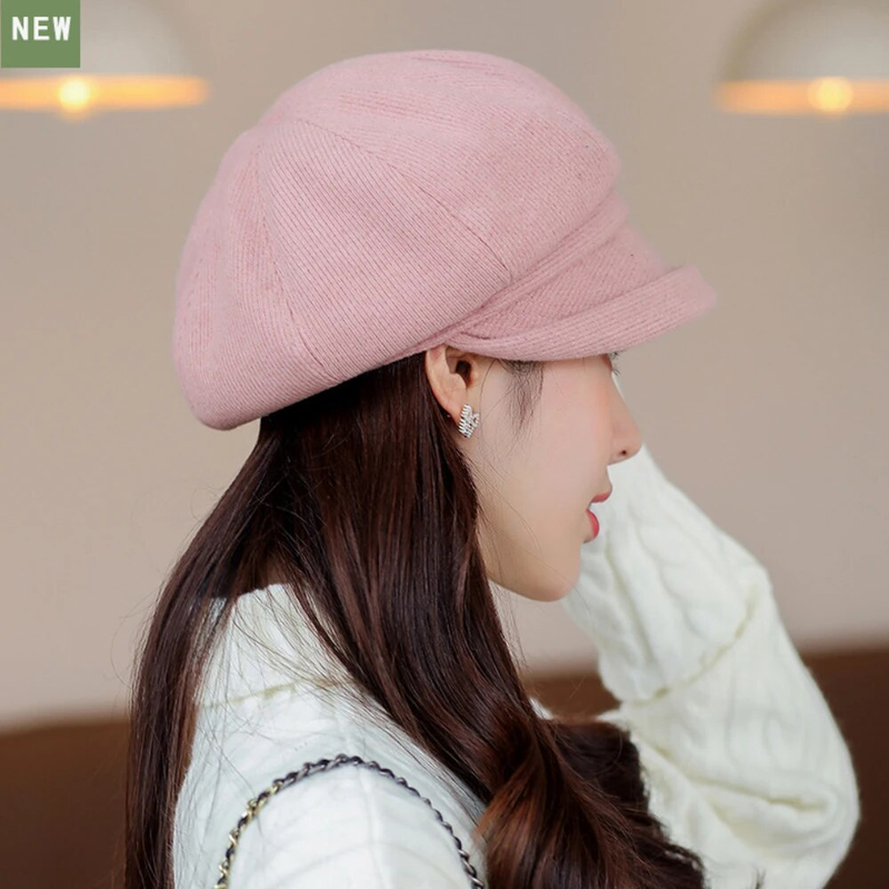 Hot Sale HT4270 Berets Women Solid Plain Autumn Winter Ladies Vintage Artist Painter Beret Hat Female Roll Brim Octagonal Cap_autovado.com
