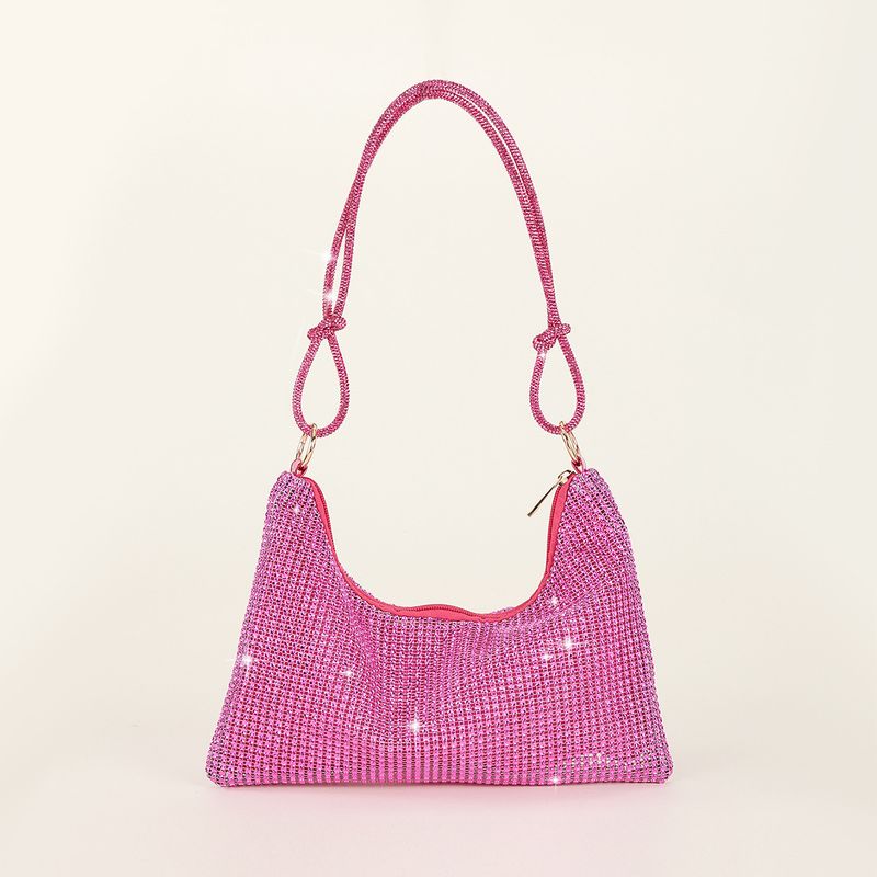 rhinestone knotted armpit bag diamond-studded trendy niche shoulder evening bag_autovado.com