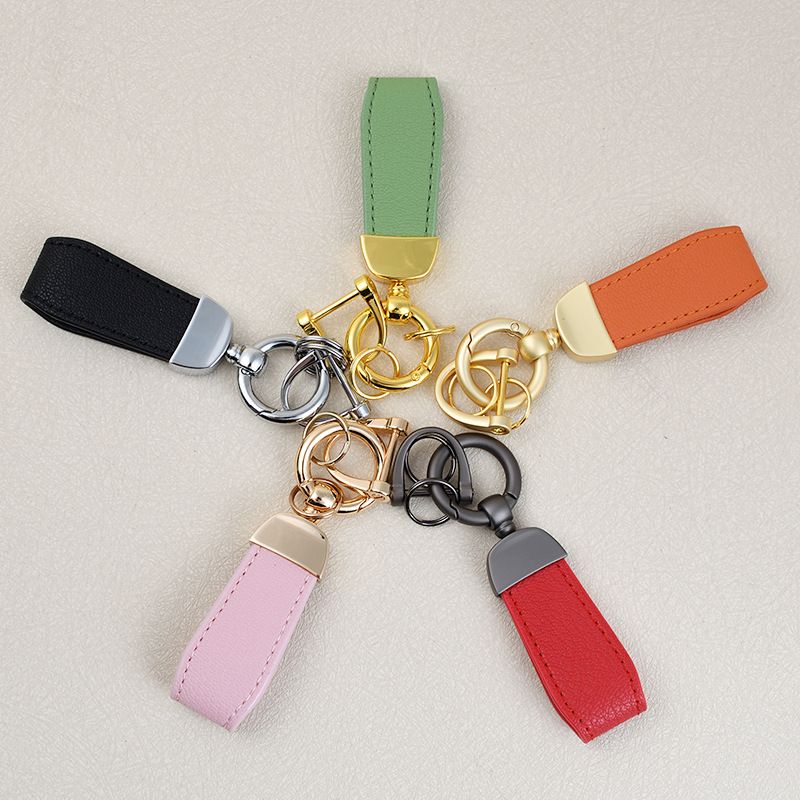 Men's Car Leather Keychain Candy Color Couple Key Pendant Sheep Pattern Bracelet Genuine Leather DIY Bag Pendant_autovado.com
