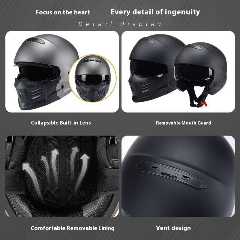 DOT & 3C Certified Retro Motorcycle Half Helmet With Bluetooth – Samurai Black Scorpion Design – Vintage Harley Style For Men_autovado.com