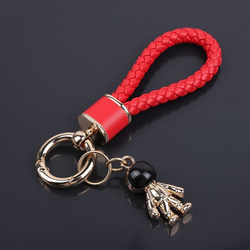 Car Key Chain Pendant Women's Men's High End Personality Creative Braided Leather Car Key Chain Cute Ins Internet Celebrity_autovado.com