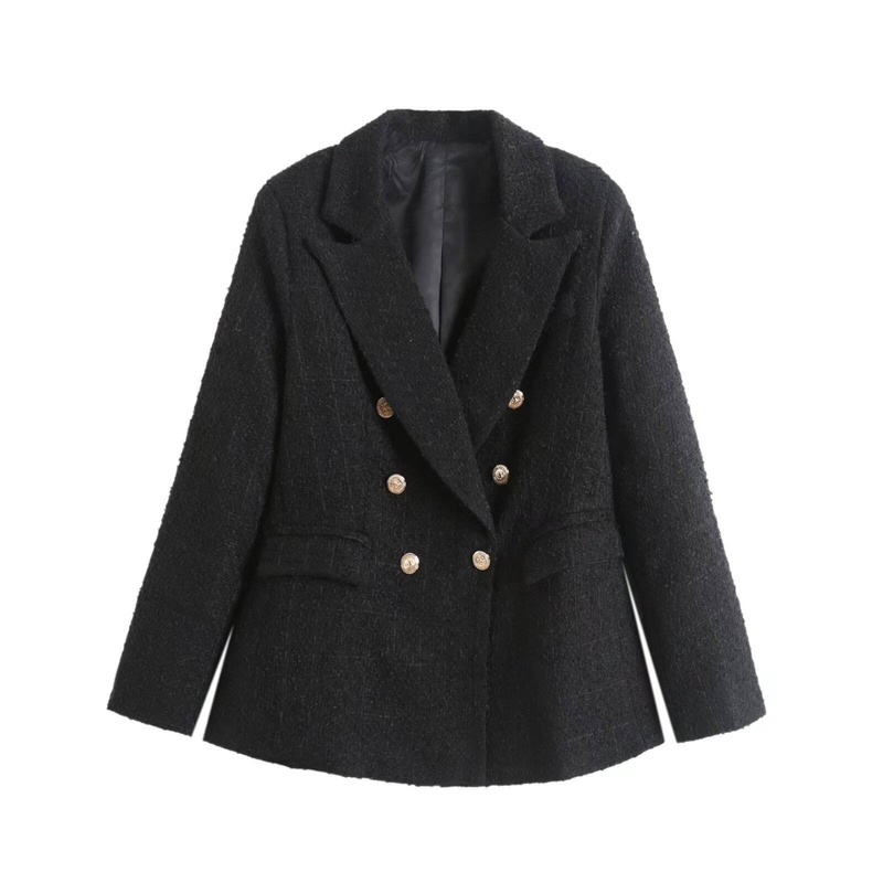 Women's textured casual fashion loose suit jacket_autovado.com