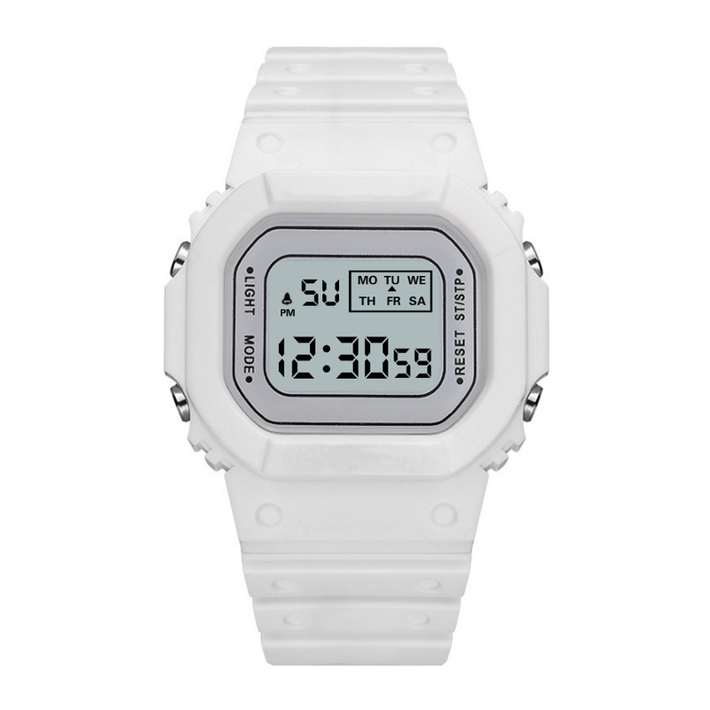 green small square watch student youth outdoor sports waterproof multi-function LED electronic watch_autovado.com