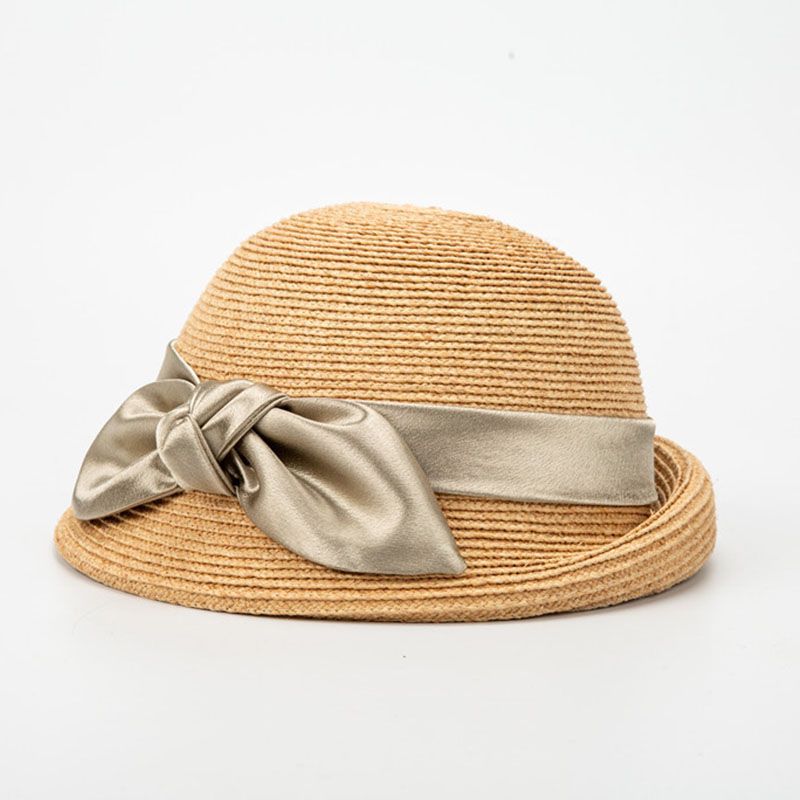 Hot Sale Women Raffia Straw Hats Ribbon Bow Blower Ladies Summer Fedora Outdoor Sun wedding Party Hat_autovado.com