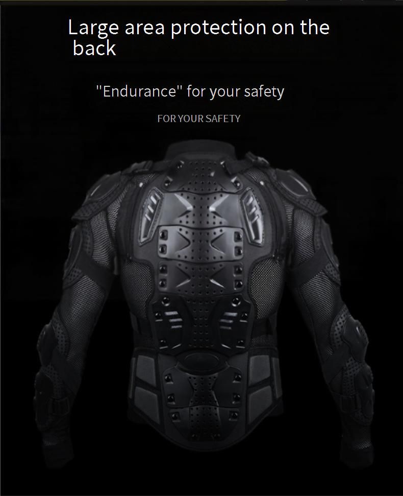 Motorcycle Armor Protection Set - CE Certified Full-Body Safety Gear With Knee/Elbow/Chest/Neck Guards For Men & Women (Black/Red, S-4XL)_autovado.com