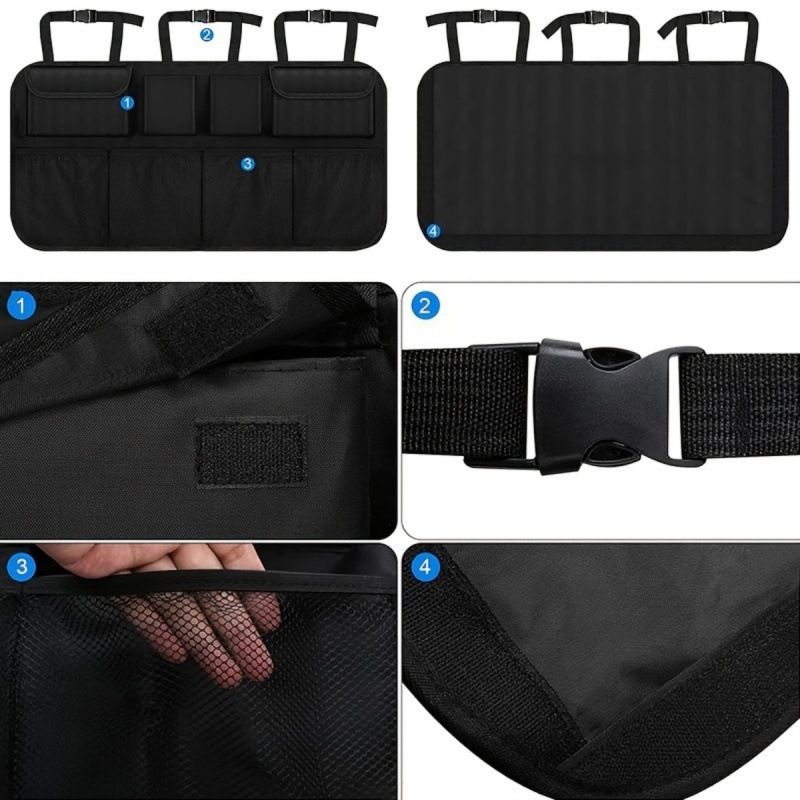 Multi Functional Rear Seat Back Hanging Bag, Car Foldable Miscellaneous Oxford Cloth Trunk Storage Bag_autovado.com