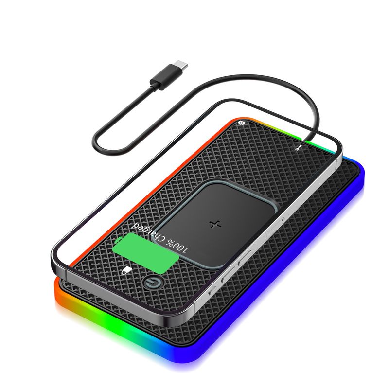 D15Key Switchable RGB Ambient Light Car Phone Wireless Charger Compatible With Mercedes-Benz BMW Universal_autovado.com