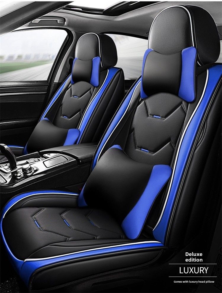 Car Cushion Four Seasons Suitable Cute All-inclusive Seat Cover Summer Full-enclosed Seat Cushion Goddess Leather Seat Cover New_autovado.com