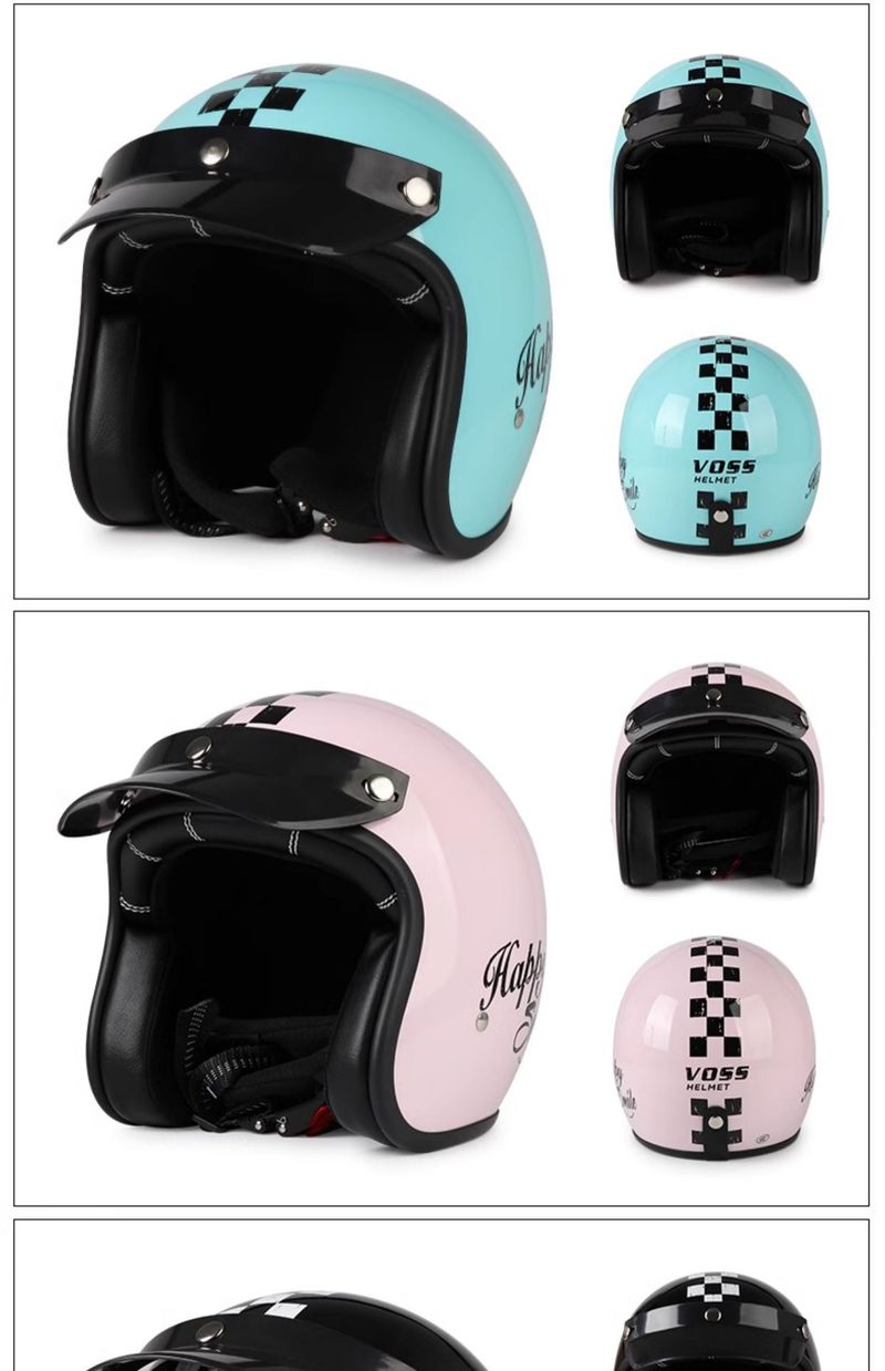 Retro Motorcycle Helmet 3/4 Open Face With Bluetooth & Interchangeable Goggles - ABS Lightweight Safety Helmet For Men & Women_autovado.com