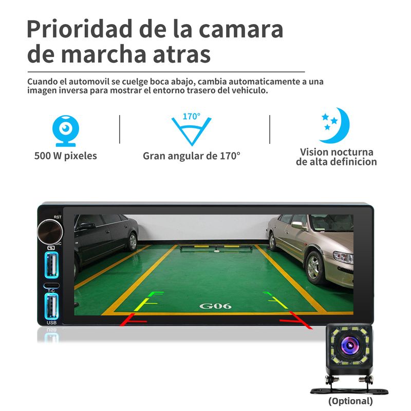 car single spindle universal machine 6.86 inches with knob MP5 car Bluetooth integrated machine reversing image_autovado.com