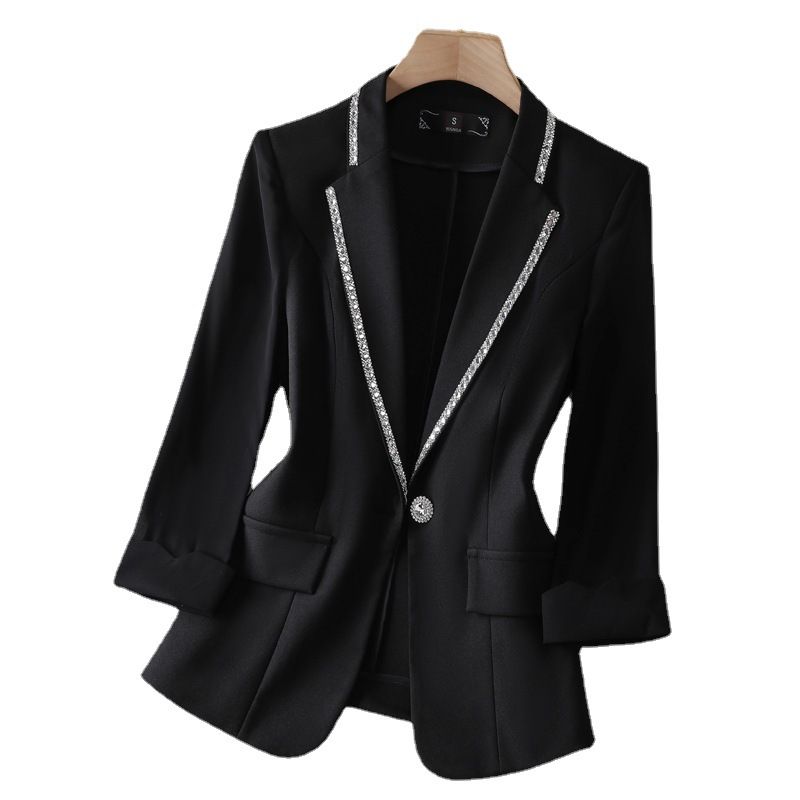 Women's Clothing White small suit jacket for women 2023 new spring and autumn Korean style casual high-end fashion suit ladies tops_autovado.com