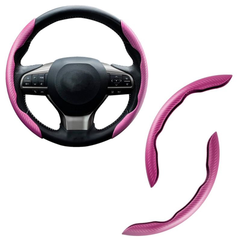 Power Assisted Buckle Ultra-thin Anti Slip Carbon Fiber Patterned Car Suede Steering Wheel Protective Universal Handle_autovado.com