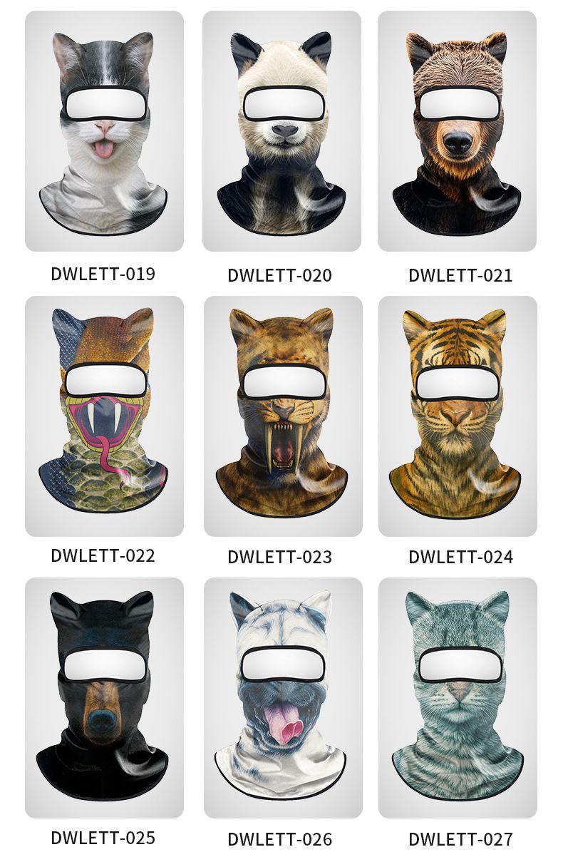 Sun Quick-Dry Motorcycle Dustproof Sunshade Breathable Face Mask Animal Series UV Protection Ice Silk Head Cover_autovado.com
