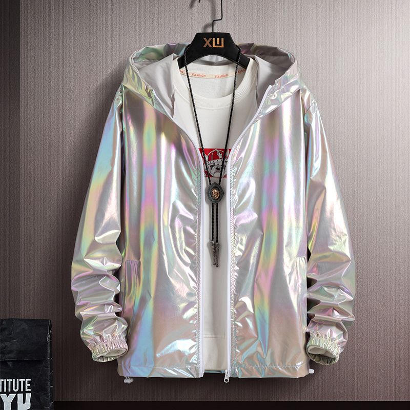 Men's Clothing for men and women in summer ins reflective shiny surface handsome couple 2024 new colorful sun protection clothing_autovado.com