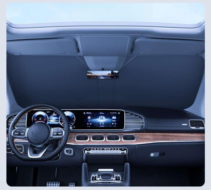 New Front Windshield Sunscreen, Heat Insulation, Foldable Sunshade, Summer Car Laser Sunshade_autovado.com