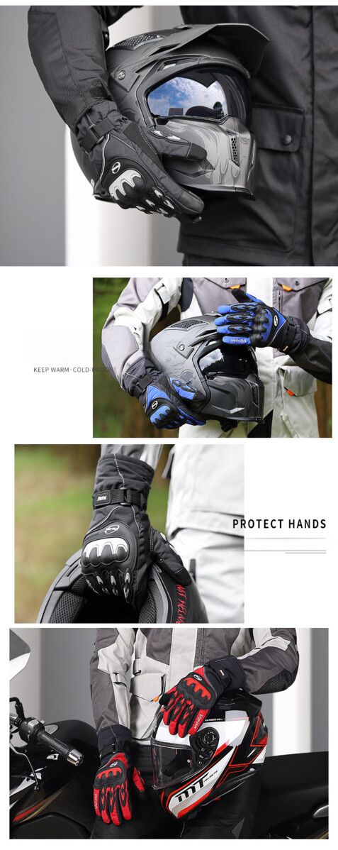 Winter Motorcycle Waterproof Men, Touchscreen Riding Gloves, Electric Vehicle Cold-Proof Thermal Windproof Gloves For_autovado.com