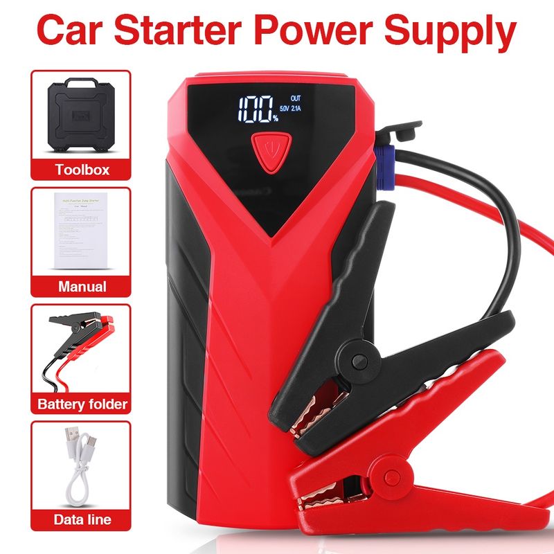 ✮XTITAN 298000mAh 5V 2A Jump Starter PowerBank Car Jumper Power Bank With Tire Pump☝_autovado.com
