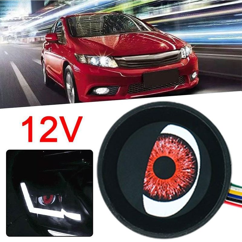2 Sets Of 9th Electric Car, Devil's Eye Blink Logo, Can Be Installed USB On Any Model With A Hole_autovado.com