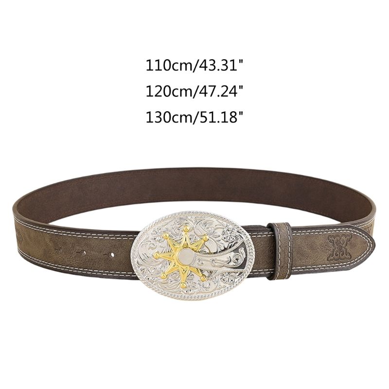 HOT Engraved Flower Buckle Vintage Belt Cowboy Belts For Men Western DXAA_autovado.com