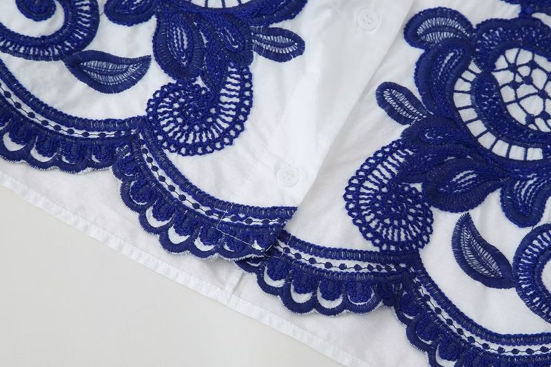 Women's ClothingFashion Contrast Embroidered Shirt + Skirt Set Women_autovado.com