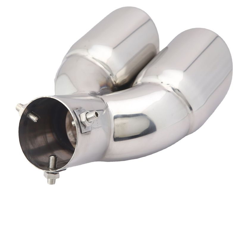 Cross-Border Hot-Selling Tail Thickened Stainless Steel Universal Model Blue Coated Slanted Double Row Car Exhaust Pipe_autovado.com