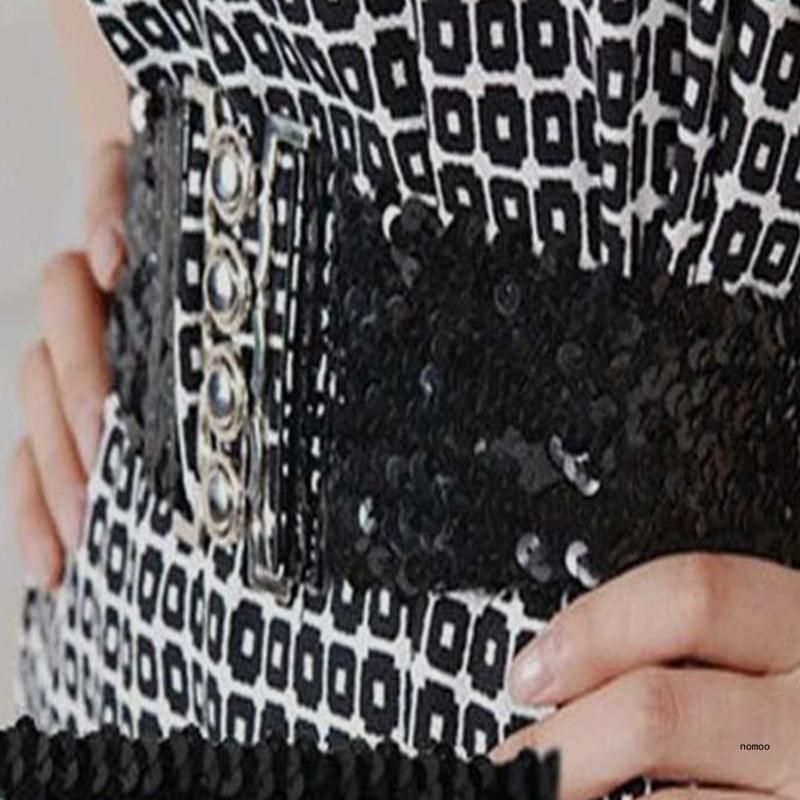 HOT Cowboy Bling Full Sequins Elastic Eye-Catching Belt for Adult_autovado.com