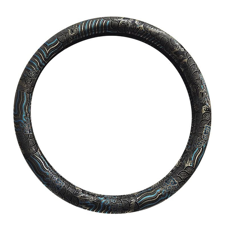 Universal Cloud Sea Cliff Pattern Steering Wheel Woven Brocade Embroidery China-Chic Personalized Creative Anti Slip_autovado.com