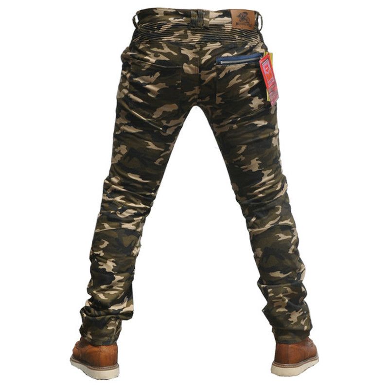 Men's Camo Stretch Jeans - Motorcycle Riding Pants With Breathable Fabric, Comfort Fit For Casual & Outdoor Activities (S-XXXL)_autovado.com