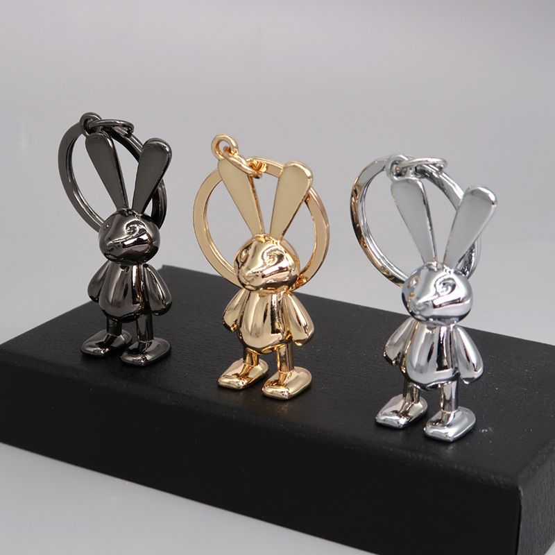 Metal Rabbit Keychain Car Keychain Couple Pendant Mobile Phone Rabbit Year Exclusive Bag Pendant_autovado.com