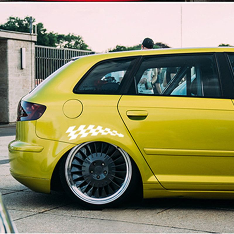 New Product Grid Flag Arch Reflective Scratch Blocking Long Strip Car Wheel Sticker Matching_autovado.com
