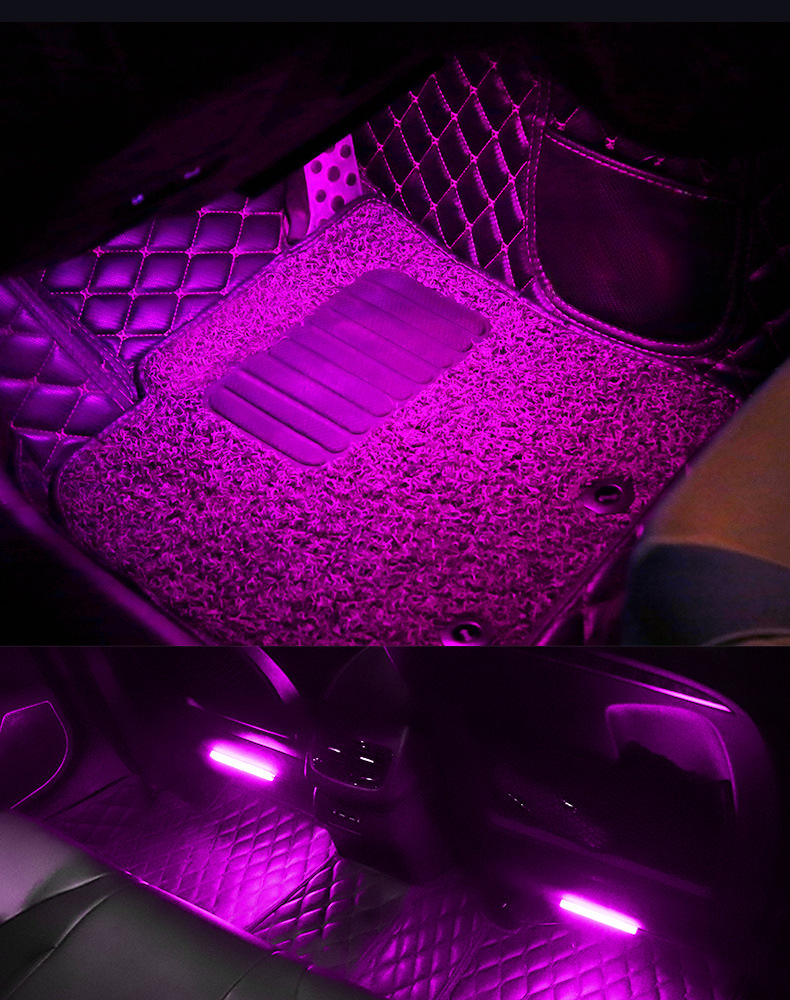 LED Ambient Car Interior Modification Decoration Wireless No Wiring Automatic Intelligent Sensor Footwell Light_autovado.com