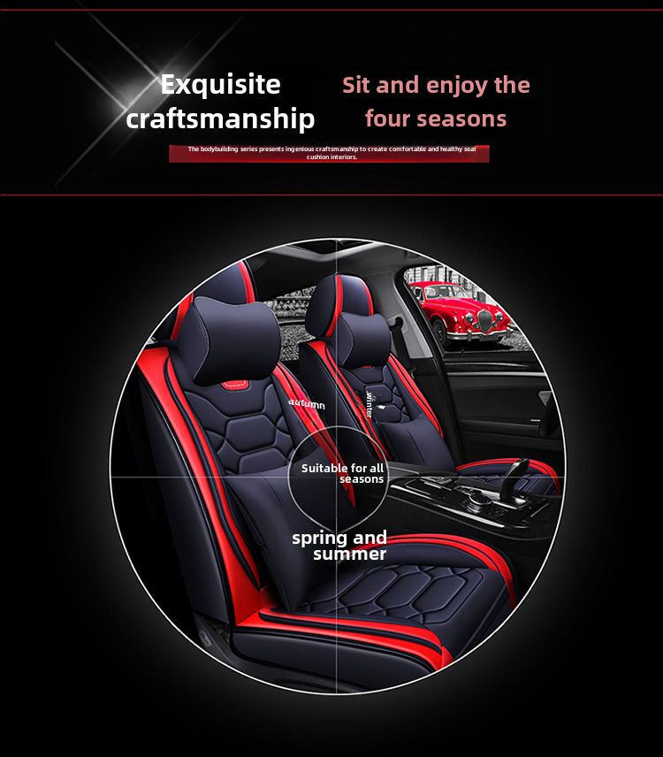 All-inclusive 9D leather car seat cover four seasons fashion sports seat cover New interior supplies_autovado.com
