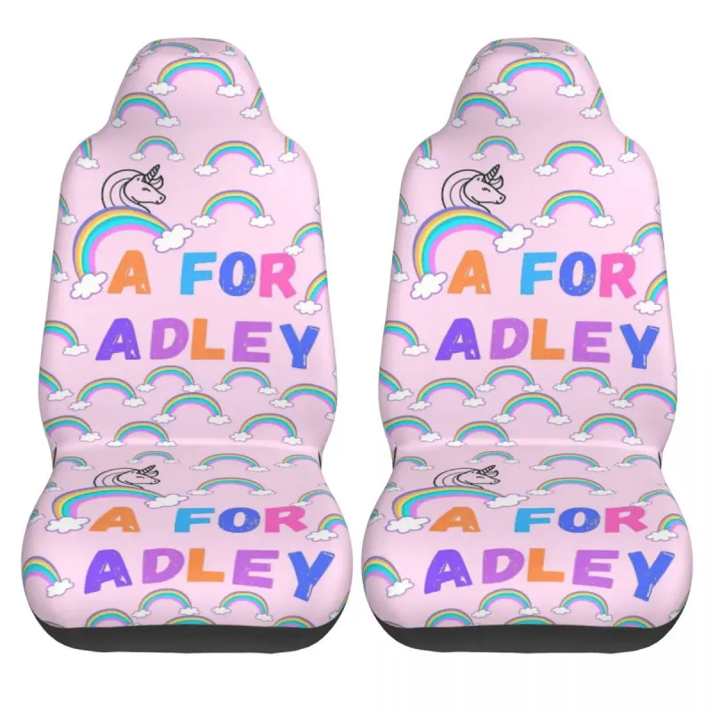 Pink A For Adley Universal Cover Waterproof AUTOYOUTH Cartoon Seat Mat Fabric Car Accessories_autovado.com