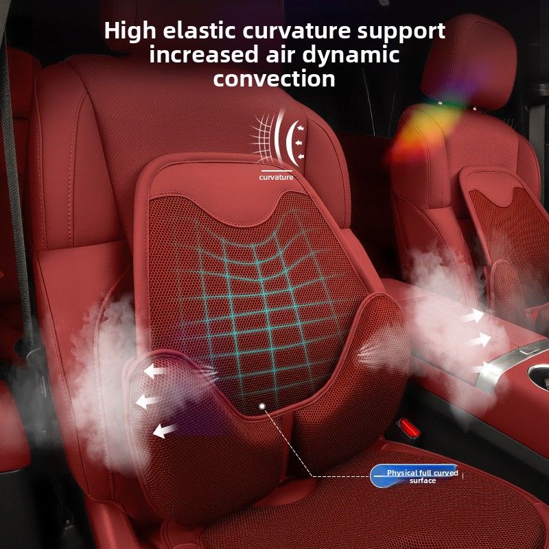 Comfortable Non-slip Universal Car Cover Ventilation Ice Silk Four Seasons Breathable Seat Cushion Waist Support_autovado.com