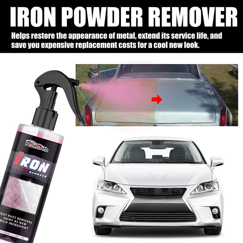 Homonth Wheel Paint Removal Iron Spray, Automobile Metal Rust Refurbishment Anti-Rust Care And Maintenance Cleaner_autovado.com