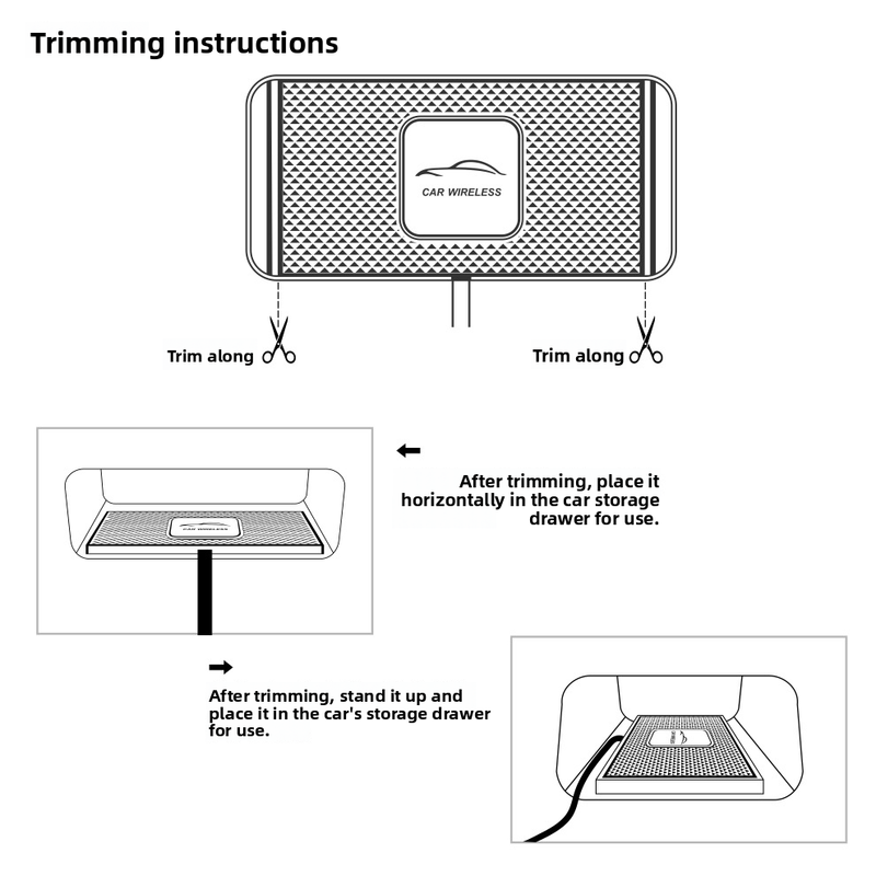 Modified Car Wireless Charger Storage Compartment Anti-Slip Mat Suitable For Mercedes-Benz, BMW, Audi, Honda, Volkswagen_autovado.com