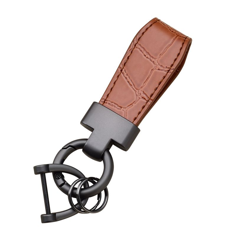 Simple Leather Bag Pendant Creative Horseshoe Buckle Leather Key Accessories New Fashion Leather Rope Car Key Chain_autovado.com